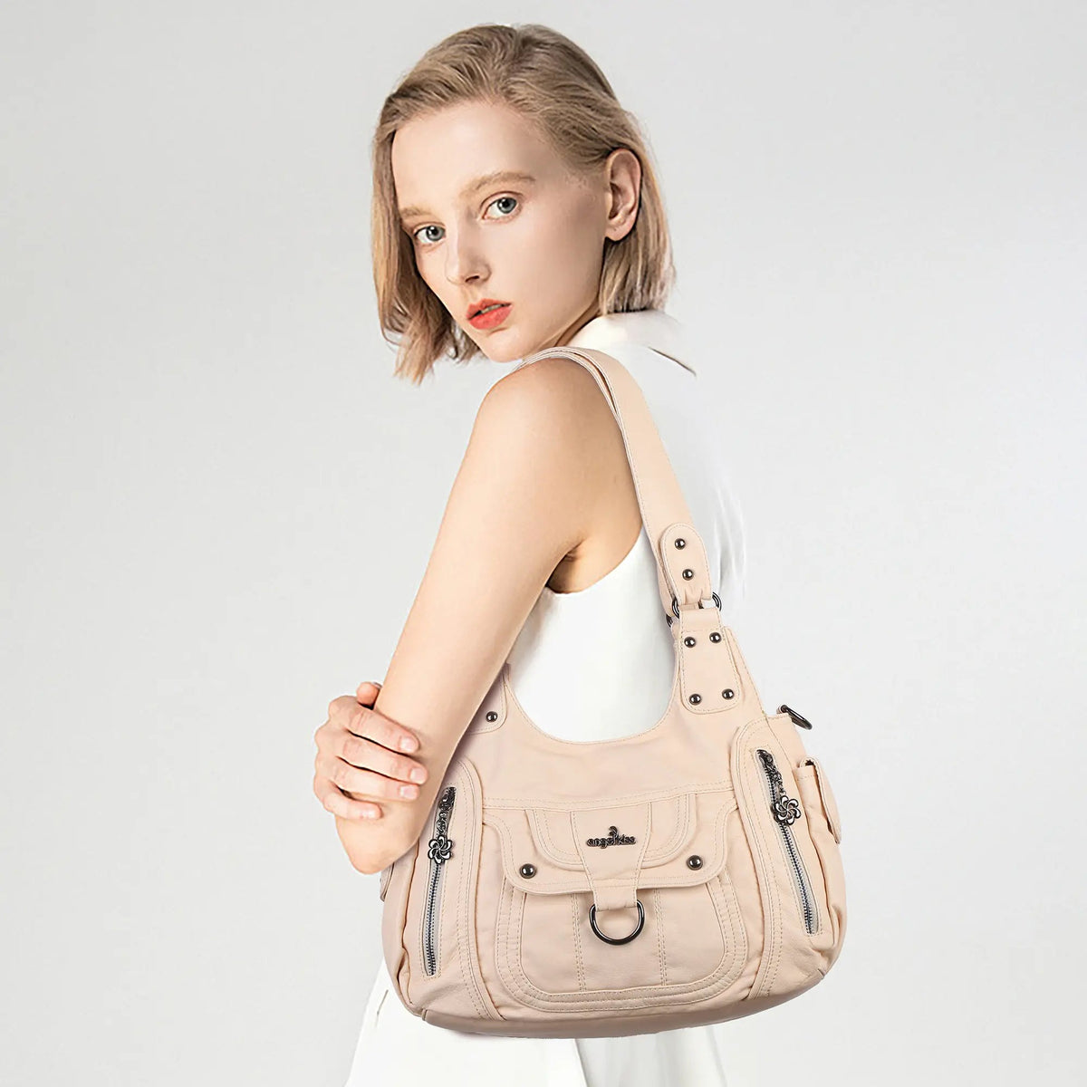 Vintage Slouchy Moto Shoulder Purse