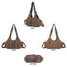 Vintage Utility Multi-Pocket Slouchy Hobo Shoulder Bag