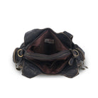 Vintage Bronze PU Leather Handbag – Multi-Pocket Shoulder Tote & Crossbody Bag